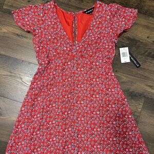 My Michelle Red Floral Mini Dress XS